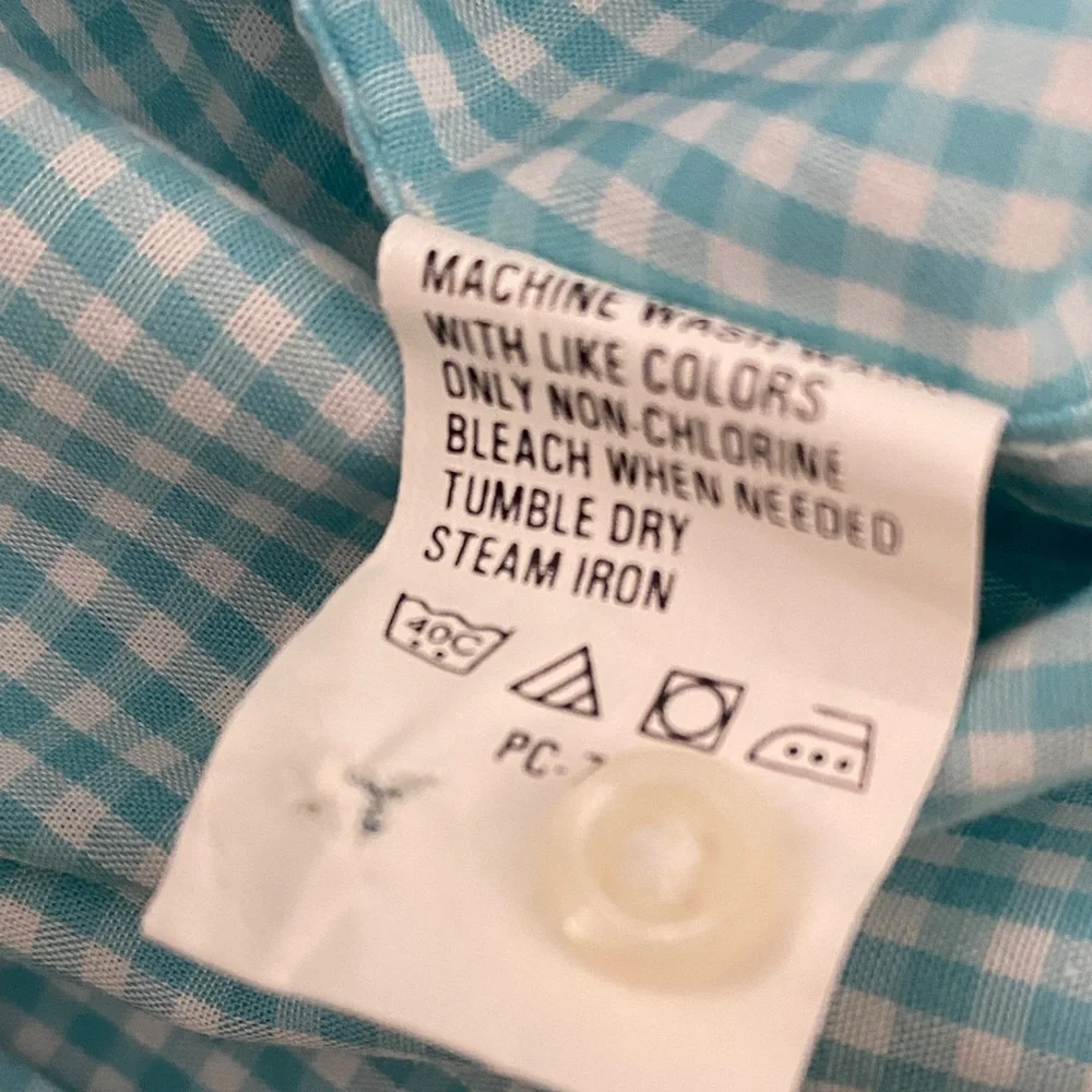 IZOD Men's Easy Care Mint Checkered Button Down Shirt XL - Picture 5 of 7